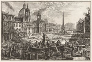 Ansicht der Piazza Navona über den Ruinen des Circus Agonalis, aus Vedute di Roma