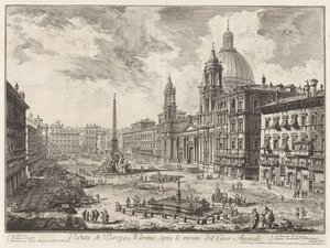 Ansicht der Piazza Navona über den Ruinen des Circus Agonale, aus Vedute di Roma (Ansichten von Rom) von Giovanni Battista Piranesi
