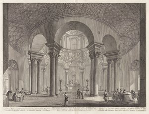 Innere Ansicht des Grabmals von S. Costanza, erbaut von Konstantin dem Großen, und fälschlicherweise als Tempel des Bacchus bezeichnet, heute Kirche der gleichen Heiligen von Giovanni Battista Piranesi