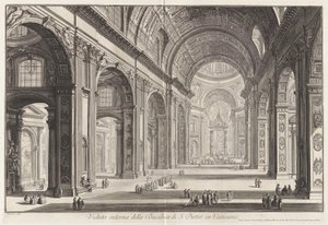 Innenansicht der Basilika von Sankt Peter von Giovanni Battista Piranesi