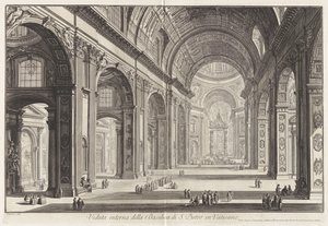 Innenansicht der Basilika von Sankt Peter im Vatikan, aus Vedute di Roma von Giovanni Battista Piranesi