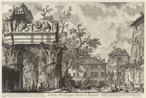 Veduta mit dem Tempel des Jupiter Tonans, ca. 1755