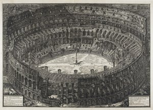 Ansicht des Flavischen Amphitheaters, genannt das Kolosseum, aus "Ansichten von Rom"
