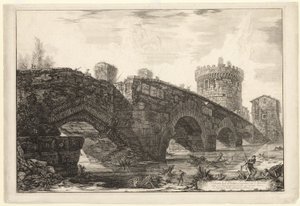 Ansicht der Ponte Lugano am Anio, aus Ansichten von Rom von Giovanni Battista Piranesi