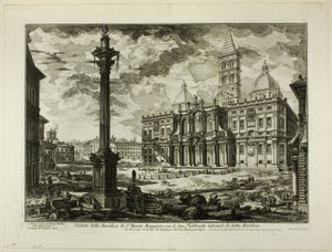Ansicht der Basilika S. Maria Maggiore mit ihren beiden Flügeln, aus Ansichten von Rom