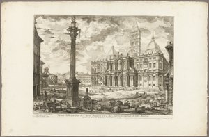 Ansicht der Basilika S. Maria Maggiore mit ihren beiden Flügeln, aus Ansichten von Rom