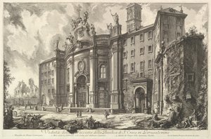 Ansicht der Fassade der Basilika S. Croce in Gerusalemme, ca. 1750