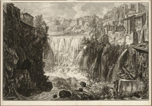 Ansicht der großen Kaskade in Tivoli, aus Ansichten von Rom von Giovanni Battista Piranesi
