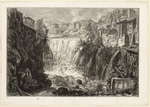 Ansicht der großen Kaskade in Tivoli, aus Ansichten von Rom von Giovanni Battista Piranesi