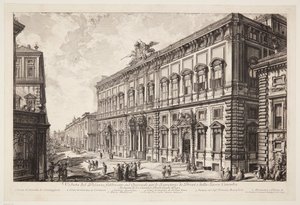 Blick auf den Palazzo della Consulta auf dem Quirinal, der das päpstliche Sekretariat beherbergt von Giovanni Battista Piranesi