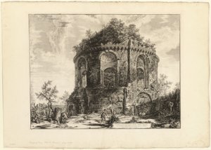 Ansicht des sogenannten Tempio della Tosse (Tempel des Hustens) an der Via Tiburtina eine Meile von Tivoli entfernt, aus Ansichten von Rom