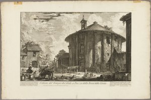 Ansicht des Tempels der Kybele auf der Piazza der Bocca della Verità, aus Ansichten von Rom von Giovanni Battista Piranesi