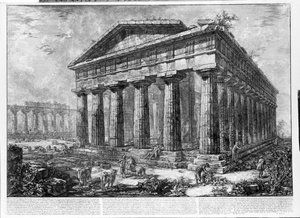 Ansicht der Tempel von Paestum (Lithografie) von Giovanni Battista Piranesi