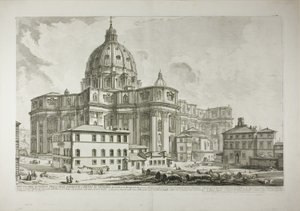 Ansicht der Außenseite des Petersdoms im Vatikan, aus Ansichten von Rom von Giovanni Battista Piranesi