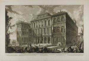 Ansicht des Palastes der berühmten Familie Barberini auf dem Quirinalshügel, entworfen von Cavaliere Bernini, aus Ansichten von Rom