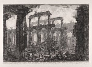Ansicht der Überreste der Cella des Neptuntempels, aus Verschiedene Ansichten von von Giovanni Battista Piranesi