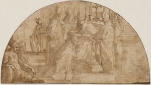 Ein Papst weiht einen Bischof: Studie für eine Lunette von Giovanni Battista Ricci