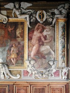 Weibliche Figur mit einem Pferd, aus der Galerie von Franz I., 1530-40 von Giovanni Battista Rosso Fiorentino