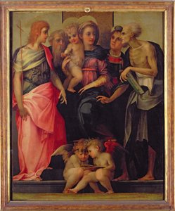 Madonna und Kind mit Heiligen, ca. 1518 von Giovanni Battista Rosso Fiorentino