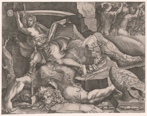 David, der Goliaths Kopf abschneidet