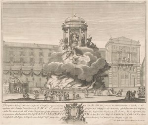 Die Prima Macchina für die Chinea von 1732: Der Rat der Götter von Giovanni Battista Sintes, after Nicola Michetti