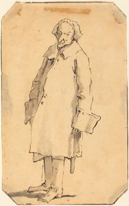 Ein stehender Mann mit großem Mantel und Stiefeln von Giovanni Battista Tiepolo