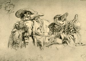 Ein orientalischer Juwelenhändler und zwei europäische Kaufleute, 1752-1753, 1928 von Giovanni Battista Tiepolo