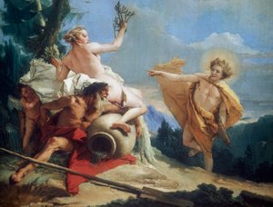Apollo verfolgt Daphne, um 1755-1760 von Giovanni Battista Tiepolo