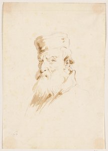 Bärtiger Mann mit Mütze von Giovanni Battista Tiepolo