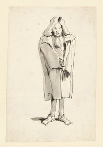 Karikatur eines Mannes im Mantel von Giovanni Battista Tiepolo
