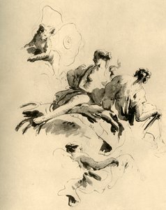 Amor und drei Frauen, Mitte des 18. Jahrhunderts, 1928