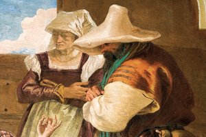 (Detail) Angelica und Medoro verabschieden sich von den Bauern, aus dem Raum des Orlando Furioso in der Palazzina, 1757