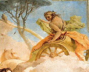 Detail von Armida, aus Armida entführt den schlafenden Rinaldo, aus dem Raum des Befreiten Jerusalem in der Palazzina von Giovanni Battista Tiepolo