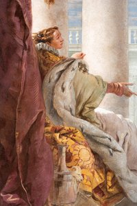 Detail von Dido, aus Aeneas präsentiert Amor, verkleidet als Ascanius, Dido, aus dem Raum der Aeneis in der Palazzina von Giovanni Battista Tiepolo