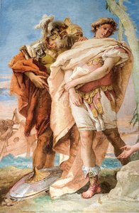 Detail von Rinaldo, aus Rinaldo verlässt Armida, aus dem Raum des Befreiten Jerusalem in der Palazzina von Giovanni Battista Tiepolo