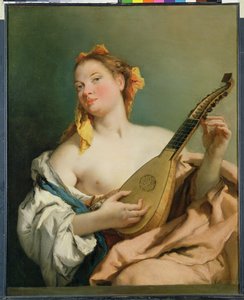 Mädchen mit einer Mandoline, 1755-60