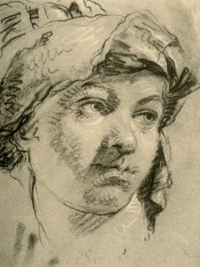 Kopf eines Mädchens mit Turban, Mitte 18. Jahrhundert, 1928 von Giovanni Battista Tiepolo