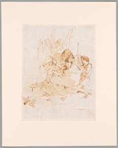 Heilige Familie mit St. Johannes und zwei Engeln von Giovanni Battista Tiepolo