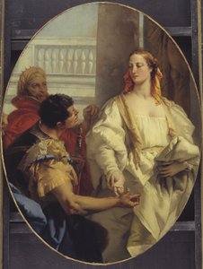 Latinus bietet seine Tochter Lavinia Aeneas zur Ehe an