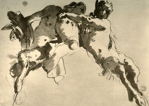 Männlicher und weiblicher Faun mit Amphore, Mitte 18. Jahrhundert