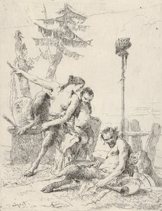 Satyrfamilie Pan und seine Familie, aus den Scherzi von Giovanni Battista Tiepolo