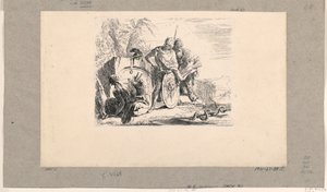 Sitzende Frau, junger Soldat und Magus, aus den Vari Capricci