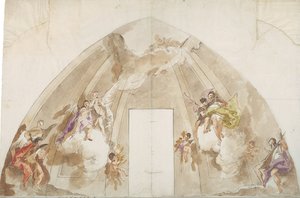 Singende und musizierende Engel: Vorbereitende Zeichnung für die Decke der Kathedrale von Udine