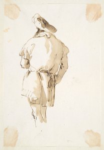 Stehende männliche Figur von hinten gesehen