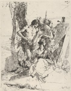 Die Entdeckung des Grabes von Punchinello, aus den Scherzi, ca. 1743-50