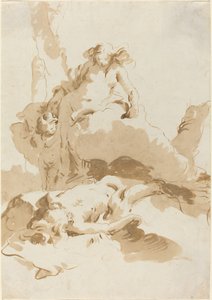 Venus und Amor entdecken den Körper des Adonis