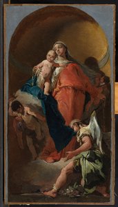Jungfrau und Kind mit einem Engel, ca. 1725-28 von Giovanni Battista Tiepolo