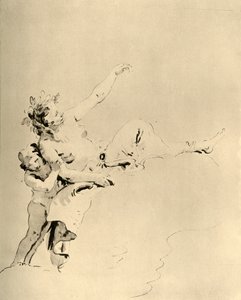 Frau ruht auf Wolken und wird von einem Amor unterstützt, Mitte des 18. Jahrhunderts, 1928 von Giovanni Battista Tiepolo