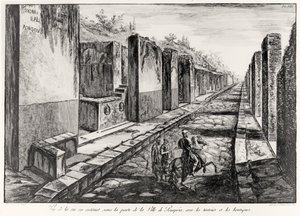 Ansicht der Straße des Tors der Stadt Pompeji, aus Antiquites de Pompeia von G.B. Piranesi, graviert von Francesco Piranesi (1758-1810) 1804 von Giovanni Battista Piranesi