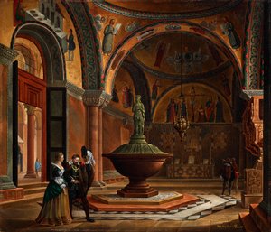 Das Innere des Baptisteriums von San Marco in Venedig von Giovanni Battista de Pian